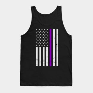 National Purple Heart Day American US Flag Vintage Tank Top